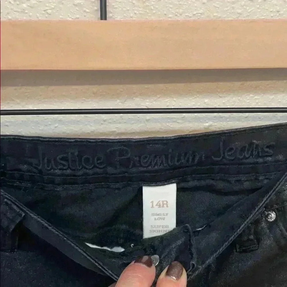 JUSTICE Girls Black Jeans - Picture 4 of 6